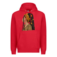 Red Fall afro woman Premium Hoodie - NancyCooperArtShop
