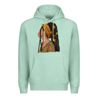 Seafoam Fall afro woman Premium Hoodie - NancyCooperArtShop
