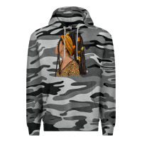 Slate Camo Fall afro woman Premium Hoodie - NancyCooperArtShop