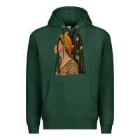 Sports Green Fall afro woman Premium Hoodie - NancyCooperArtShop