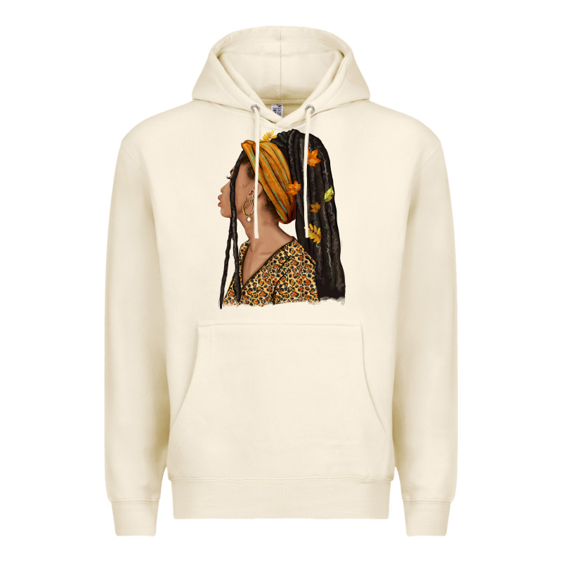 Fall Afro Woman Premium Hoodie by NancyCooperArtShop | Teevron