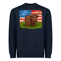 Navy American cows Heavyweight Sweatshirt - MaliasSmallBusiness