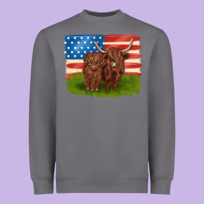 American Cows Heavyweight Sweatshirt Designed By Maliassmallbusiness