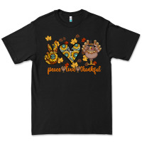 Black Peace Love Thankful Premium Tee - CowhideDigitalArt