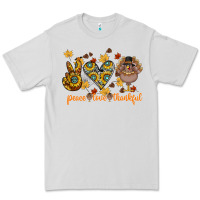 Dove Grey Peace Love Thankful Premium Tee - CowhideDigitalArt