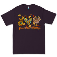 Plum Peace Love Thankful Premium Tee - CowhideDigitalArt