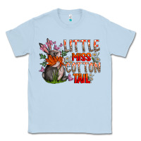 Dusty Blue Little Miss Cotton Tail Classic Tee - CowhideDigitalArt