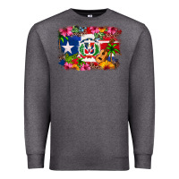 Charcoal Heather Dominican Republic and Puerto Rico Flag Premium Sweatshirt - texasbilliewilder