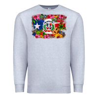 Heather Grey Dominican Republic and Puerto Rico Flag Premium Sweatshirt - texasbilliewilder