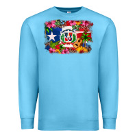Ocean Blue Dominican Republic and Puerto Rico Flag Premium Sweatshirt - texasbilliewilder