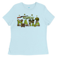 Baby Blue army mama Ladies Tee - Zillion Design Studio