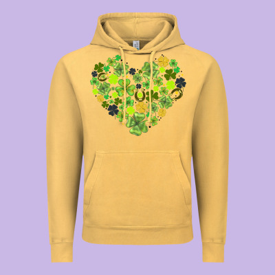 Heart Shaped Clover Vintage Hoodie Designed By Adodesignshop