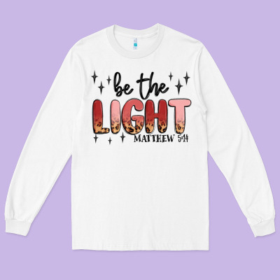 Be The Light Long Sleeve Tee Designed By Maliassmallbusiness