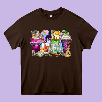 Boss Babe Coffee Cups Heavy Core Tee Designed By Zillion Design Studio
