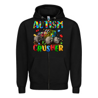 Black autism crusher Zipper Hoodie - LillyAllenDesigns