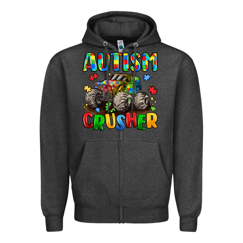 Autism Crusher Zipper Hoodie by LillyAllenDesigns | Teevron