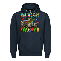 Navy autism crusher Zipper Hoodie - LillyAllenDesigns