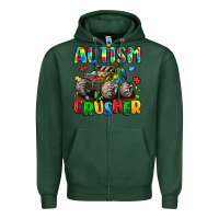 Sports Green autism crusher Zipper Hoodie - LillyAllenDesigns