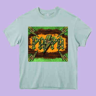 Papa  Lightning Camouflage Heavy Core Tee Designed By Barkaloodesign