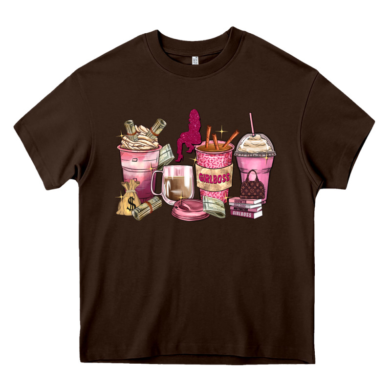 Girl Boss Coffee Cups Heavy Core Tee by Zillion Design Studio | Teevron