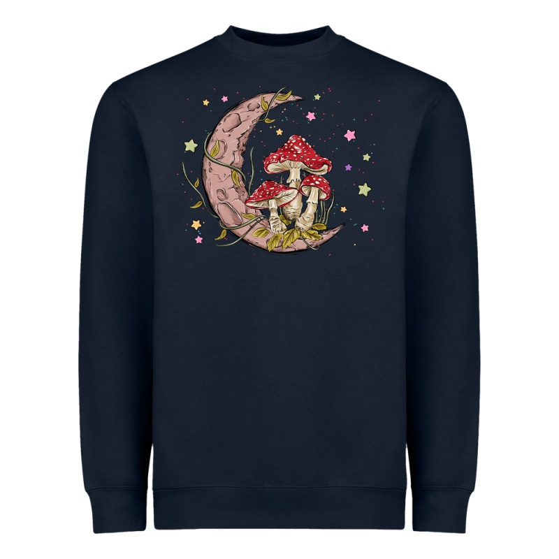 Moon And Mushrooms Heavyweight Sweatshirt by MaliasSmallBusiness | Teevron
