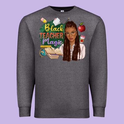 Black Teacher Magic With Afro Premium Sweatshirt Designed By Nancycooperartshop