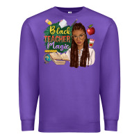 Purple black teacher magic with afro Premium Sweatshirt - NancyCooperArtShop