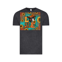 Vintage Black love autumn cow Vintage Tee - Jasminsmagicworld
