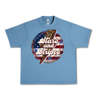 Pebble Blue Western Stars and Stripes Urban Heavy Tee - LillyAllenDesigns