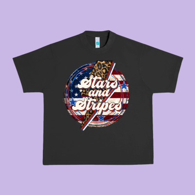 Western Stars And Stripes Urban Heavy Tee Designed By Lillyallendesigns