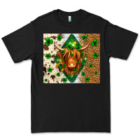 Black St. Patrick's Day Highland cow Premium Tee - Neo Western