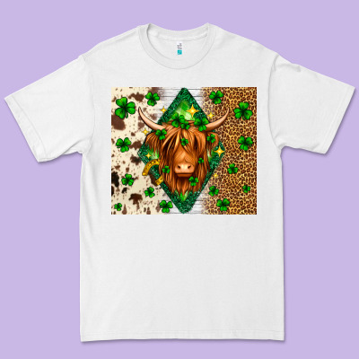 St. Patrick's Day Highland Cow Premium Tee Designed By Neo Western