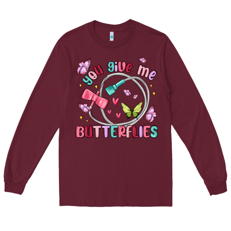 You Give Me Butterflies Long Sleeve Tee by MaliasSmallBusiness | Teevron