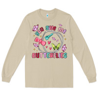 Mushroom you give me butterflies Long Sleeve Tee - MaliasSmallBusiness