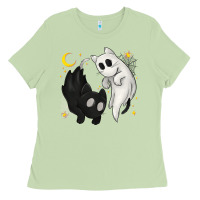 Matcha Ghost Cats with Balance Halloween Ladies Tee - texasbilliewilder
