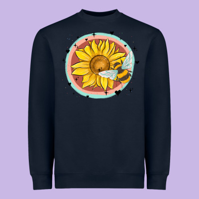 Bee And Sunflower Heavyweight Sweatshirt Designed By Maliassmallbusiness