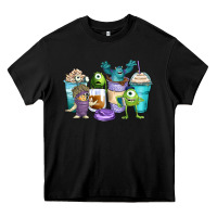 Black cartoon characters coffee cups Heavy Core Tee - Zillion Design Studio