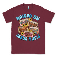 Burgundy raised on jesus music Classic Tee - MaliasSmallBusiness