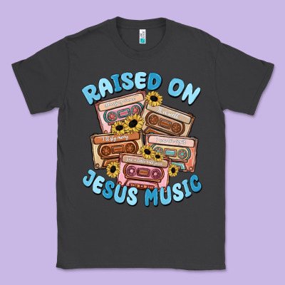 Raised On Jesus Music Classic Tee Designed By Maliassmallbusiness