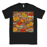 Black pumpkin plaid sunflower seamless Classic Tee - AdoDesignShop