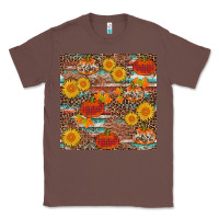 Chestnut pumpkin plaid sunflower seamless Classic Tee - AdoDesignShop