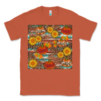 Copper pumpkin plaid sunflower seamless Classic Tee - AdoDesignShop