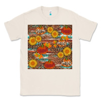 Natural pumpkin plaid sunflower seamless Classic Tee - AdoDesignShop