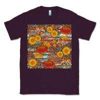 Plum pumpkin plaid sunflower seamless Classic Tee - AdoDesignShop