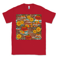Red pumpkin plaid sunflower seamless Classic Tee - AdoDesignShop