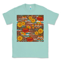 Seafoam pumpkin plaid sunflower seamless Classic Tee - AdoDesignShop