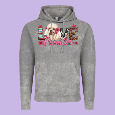 Love Poodles Vintage Hoodie Designed By Artiststas