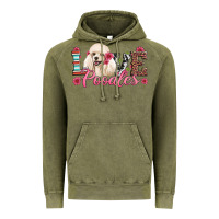 Vintage Olive love poodles Vintage Hoodie - Artiststas
