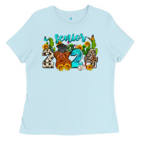 Baby Blue senior 2024 cow Ladies Tee - Zillion Design Studio
