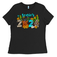 Black senior 2024 cow Ladies Tee - Zillion Design Studio